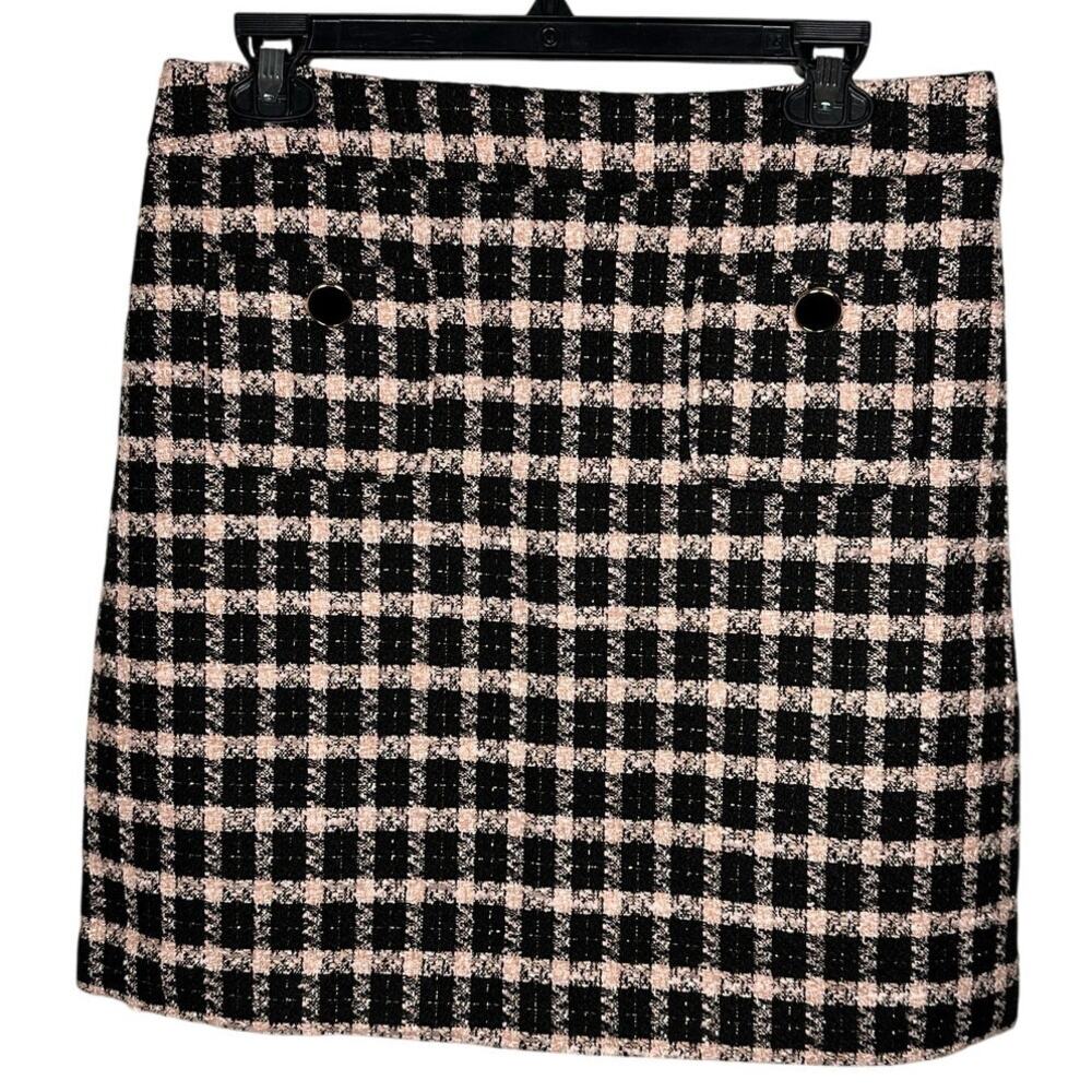 Maison d' Amelie Black & Pink Tweed Skirt Women's 6